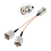 Cavo adattatore UHF femmina a 2 UHF maschio 1 in 2 SO239 a PL259Y, 15cm, 20cm, 30cm