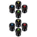 2 set di tappi valvola pneumatici in alluminio per modifica auto, Graphic Model, Alphabet Model, Red Logo, Blue Logo
