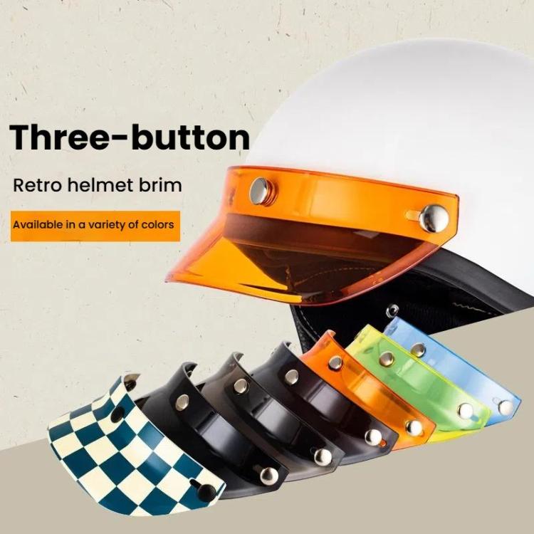 Visiera per casco da motociclista retrò a 3 bottoni, protezione parasole, mezza visiera per casco