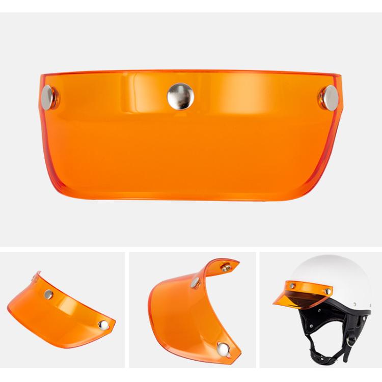 Visiera per casco da motociclista retrò a 3 bottoni, protezione parasole, mezza visiera per casco