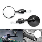 2 pezzi/set specchietto retrovisore per moto modificato retrò pieghevole rotondo e-bike universale specchio retrovisore riflettore, Flat, Convex