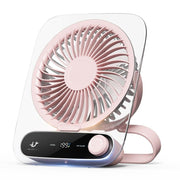 Ventilatore da tavolo a parete a 199 velocità con maniglia e luce integrata, aromaterapia in cotone