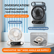 Ventilatore da tavolo a parete a 199 velocità con maniglia e luce integrata, aromaterapia in cotone