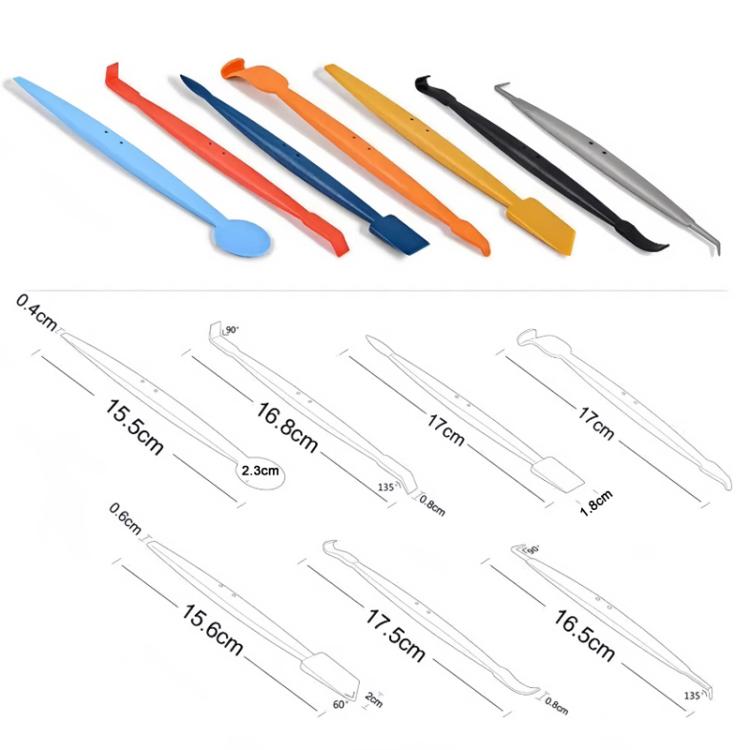 Strumento per la rifinitura dei bordi dell'involucro dell'auto, pellicola solare con kit raschietto magnetico, 7pcs /Set