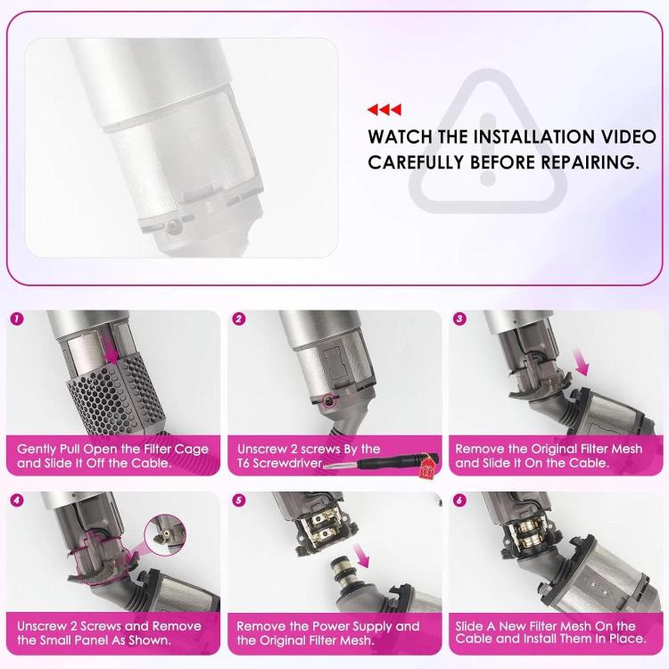 Filtro interno ricambio per Dyson Airwrap HS01 HS05