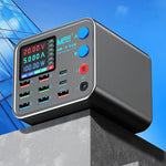 MaAnt DianBa No.1 Pro Caricabatterie multiporta 9 porte con display digitale Caricabatterie wireless, DianBa No.1 Pro, EU Plug
