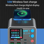 MaAnt DianBa No.1 Pro Caricabatterie multiporta 9 porte con display digitale Caricabatterie wireless, DianBa No.1 Pro, EU Plug