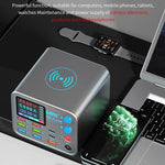 MaAnt DianBa No.1 Pro Caricabatterie multiporta 9 porte con display digitale Caricabatterie wireless, DianBa No.1 Pro, EU Plug