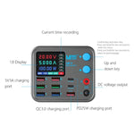 MaAnt DianBa No.1 Pro Caricabatterie multiporta 9 porte con display digitale Caricabatterie wireless, DianBa No.1 Pro, EU Plug