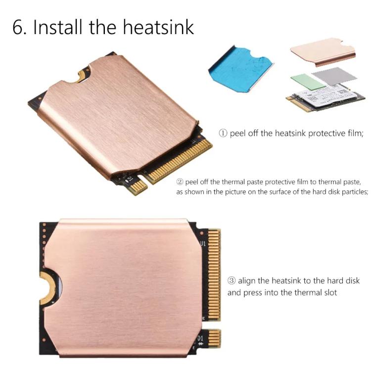 Per Steam Deck Game Console SSD Dissipatore di calore in rame M.2 2230 NVMe Radiator Pad, Set A, Set B
