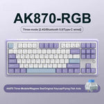 Tastiera meccanica wireless Bluetooth Ajazz AK870 Tri-mode RGB Tastiera da gioco fai da te personalizzata Hot Swap, Flying Fish Axis Purple, Flying Fish Axis Black, Gift Axis Purple, Gift Axis Black, Flying Fish Axis Gradient Blue                      ...