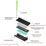 Dissipatore di calore in alluminio per radiatore SSD NVME M.2 2280 FinalCool per PC desktop PS5, M.2 2280 Black, M.2 2280 Silver, M.2 2280 Red