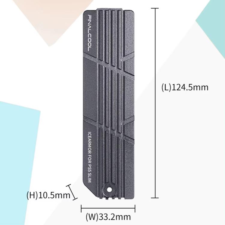 Per PS5 Slim / Pro FinalCool M.2 2280 NVME SSD Radiatore Dissipatore di calore in lega di alluminio integrato, M.2 2280 NVME SSD Radiator