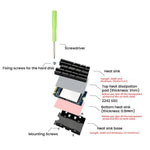 Dissipatore di calore per unità a stato solido SSD M.2 2242 FinalCool Radiatore in alluminio, M.2 2242 Black