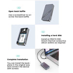 JEYI mSATA a USB 3.1 Tipo-C 6 Gbps SSD Enclosure Adapter Case Custodia SSD esterna in alluminio, JEYI