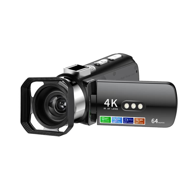 Videocamera digitale WiFi HD 4K senza luce e visione notturna colorata, Black, Black + Fill Light, Black + Lens Hood, Black + Wireless Noise Reduction Microphone, Black + Bracket, Black 4pcs /Set, Red, Red + Fill Light, Red + Lens Hood�����������������...