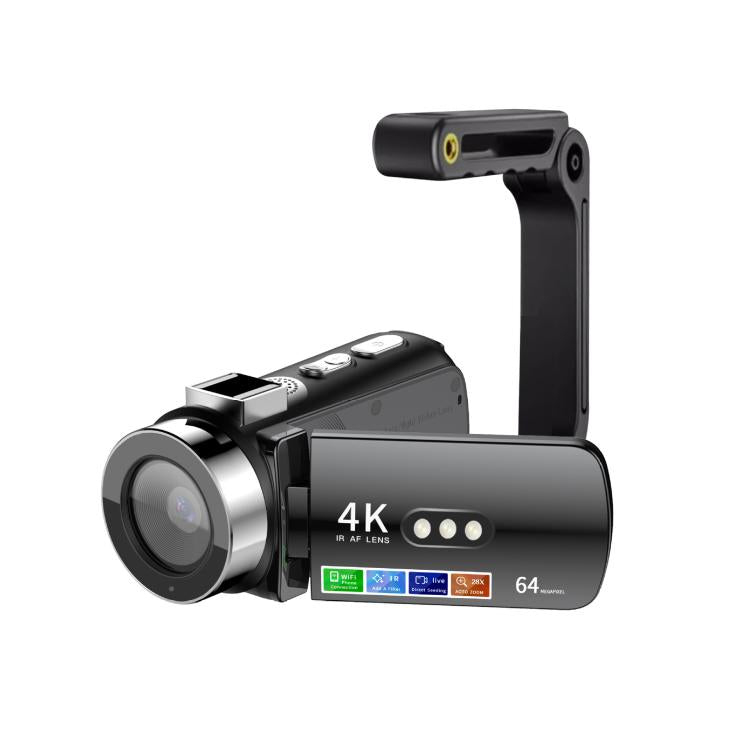 Videocamera digitale WiFi HD 4K senza luce e visione notturna colorata, Black, Black + Fill Light, Black + Lens Hood, Black + Wireless Noise Reduction Microphone, Black + Bracket, Black 4pcs /Set, Red, Red + Fill Light, Red + Lens Hood�����������������...