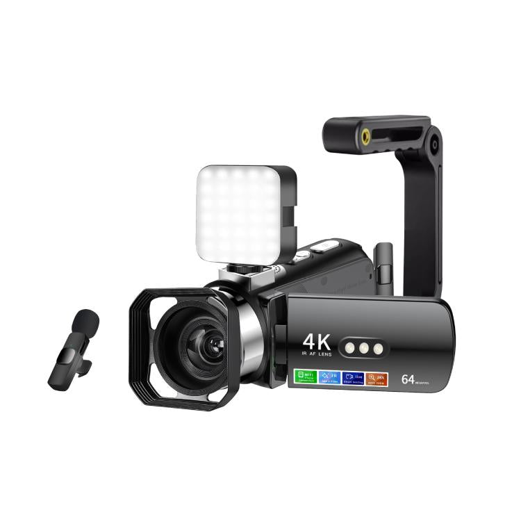 Videocamera digitale WiFi HD 4K senza luce e visione notturna colorata, Black, Black + Fill Light, Black + Lens Hood, Black + Wireless Noise Reduction Microphone, Black + Bracket, Black 4pcs /Set, Red, Red + Fill Light, Red + Lens Hood�����������������...