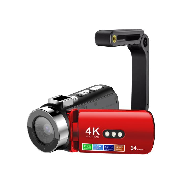 Videocamera digitale WiFi HD 4K senza luce e visione notturna colorata, Black, Black + Fill Light, Black + Lens Hood, Black + Wireless Noise Reduction Microphone, Black + Bracket, Black 4pcs /Set, Red, Red + Fill Light, Red + Lens Hood�����������������...