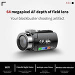 Videocamera digitale WiFi HD 4K con microfono wireless