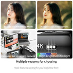 Videocamera digitale WiFi HD 4K con microfono wireless