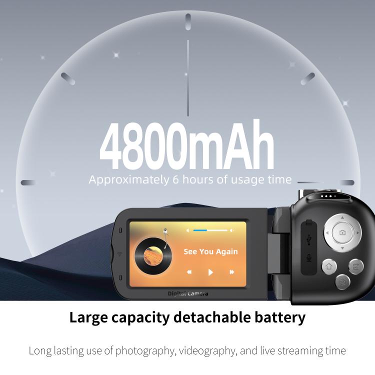 Videocamera digitale WiFi HD 4K con microfono wireless