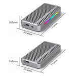 Blueendless M.2 Nvme SSD Box Lettore di dischi rigidi da 40 Gbps, USB4 Box, USB4 Box with RGB Lights + Fan