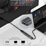 Stazione di aggancio multifunzionale di tipo C Blueendless, 5-in-1 HDMI + PD + USB3.0 + USB2.0 x 2, 7-in-1 HDMI + PD + USB3.0 + USB2.0 x 2 + SD + TF