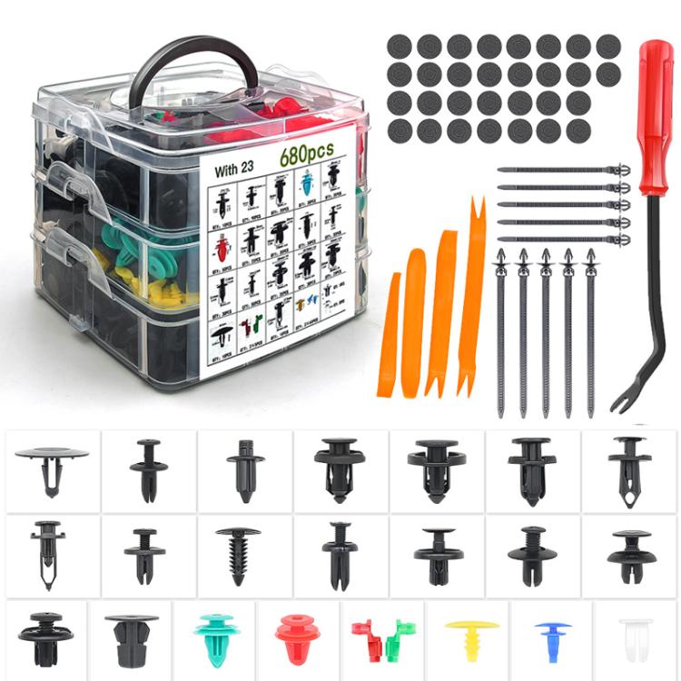 Kit di rimozione dei fermagli di fissaggio per auto, set di fermagli per auto, 680pcs /Set