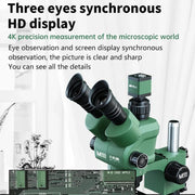 Microscopio stereo trinoculare Riparazione di telefoni cellulari Microscopio ottico per circuiti elettronici HD, MaAnt T3