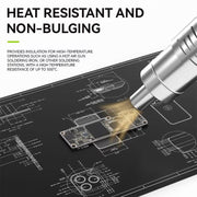 Tappetino isolante termico per banco da lavoro per riparazione computer e telefoni cellulari, tappetino in silicone inodore resistente alle alte temperature, M3 (Black)