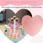 Alzata per cupcake a tre livelli in acrilico a forma di cuore per matrimonio e compleanno, YX153