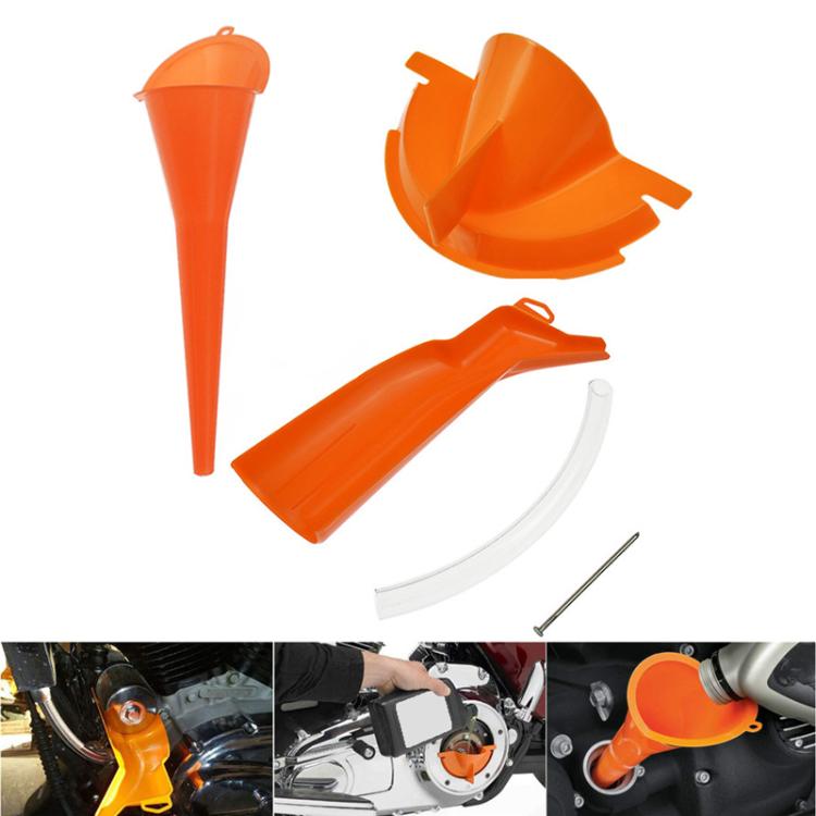 3 pezzi / set per moto Harley imbuto di plastica per deviatore di olio esausto multifunzionale