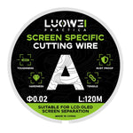 LUOWEI 120M Cell Phone LCD Screen Separation Line High Durezza Taglio Filo diamantato, A 0.02mm, B 0.028mm, C 0.03mm, D 0.035mm
