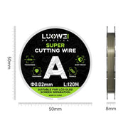 LUOWEI 120M Cell Phone LCD Screen Separation Line High Durezza Taglio Filo diamantato, A 0.02mm, B 0.028mm, C 0.03mm, D 0.035mm