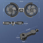 Ventilatore a doppia testa USB per poggiatesta posteriore con motore brushless per auto