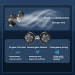 Ventilatore a doppia testa USB per poggiatesta posteriore con motore brushless per auto