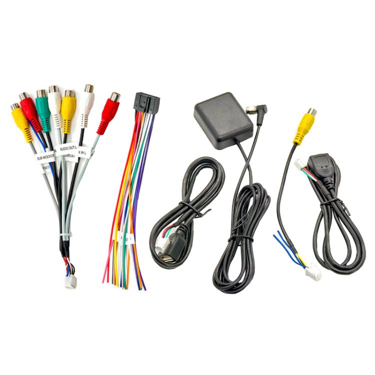 Cavo di navigazione Android Palminfo Cavo audio a 7 teste Cavo di alimentazione a 16 pin Antenna GPS Cavo USB a 4 pin e 6 pin Linea di visualizzazione posteriore, 6pcs / Set