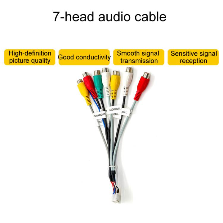 Cavo di navigazione Android Palminfo Cavo audio a 7 teste Cavo di alimentazione a 16 pin Antenna GPS Cavo USB a 4 pin e 6 pin Linea di visualizzazione posteriore, 6pcs / Set