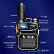 Comunicatore remoto portatile walkie-talkie wireless bidirezionale Scienda G388 Global-PTT 4G