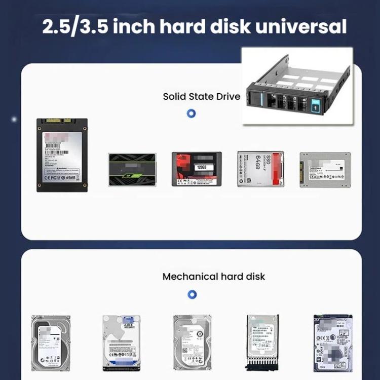 Gabbia per disco rigido hot swap a 5 alloggiamenti 3.5"/2.5" HDD/SSD compatibile per posizione unità ottica 3x5.25"