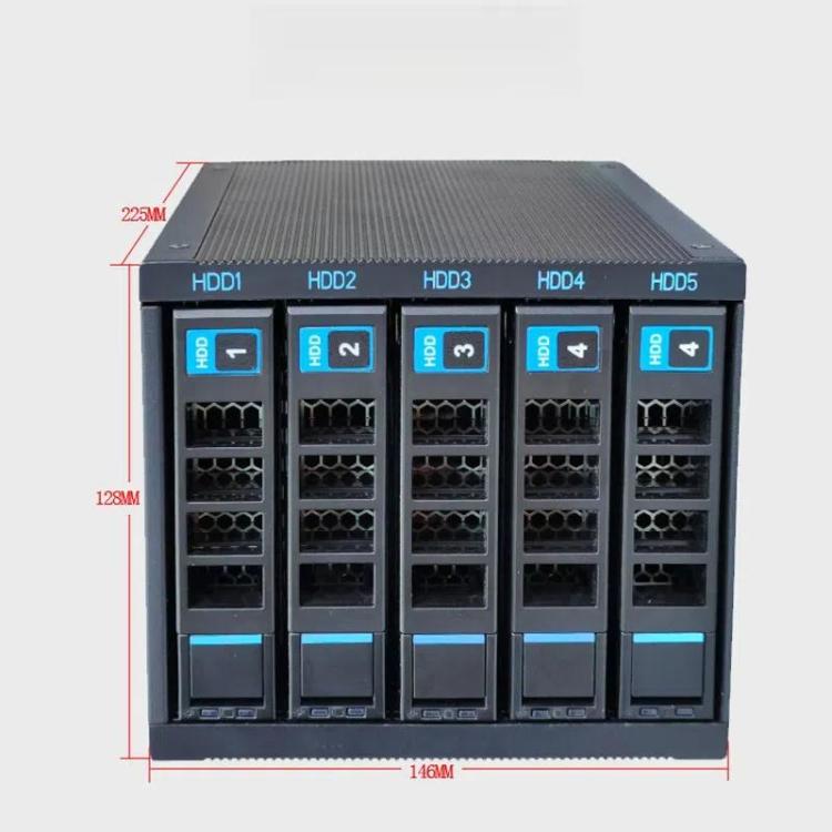 Gabbia per disco rigido hot swap a 5 alloggiamenti 3.5"/2.5" HDD/SSD compatibile per posizione unità ottica 3x5.25"