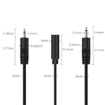 Cavo mono 2 pin AUX Cavo singolo altoparlante Cavo di alimentazione audio Cavo audio, lunghezza: 25 cm, 2.5mm Male, 2.5mm Female, 3.5mm Male, 3.5mm Female