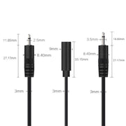 Cavo mono 2 pin AUX Cavo singolo altoparlante Cavo di alimentazione audio Cavo audio, lunghezza: 25 cm, 2.5mm Male, 2.5mm Female, 3.5mm Male, 3.5mm Female