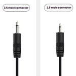 Cavo mono 2 pin AUX Cavo singolo altoparlante Cavo di alimentazione audio Cavo audio, lunghezza: 25 cm, 2.5mm Male, 2.5mm Female, 3.5mm Male, 3.5mm Female