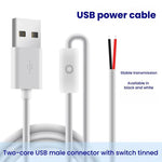 Cavo di alimentazione USB a 2 pin, pulsante di controllo ON/OFF 501, striscia di luce di riempimento a LED, cavo di alimentazione per luci per piante