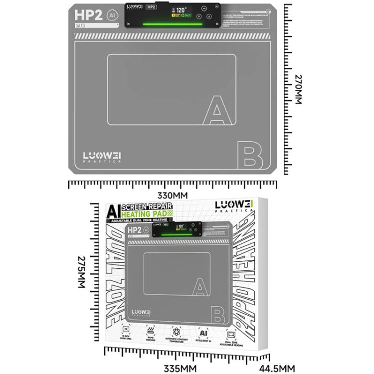 LUOWEI HP2 Schermo Riscaldamento Tavolo Temperatura Costante Schermo Rimozione Treasure Phone Tablet Schermo Sostituzione Rimozione Riscaldamento Separazione, EU Plug, US Plug