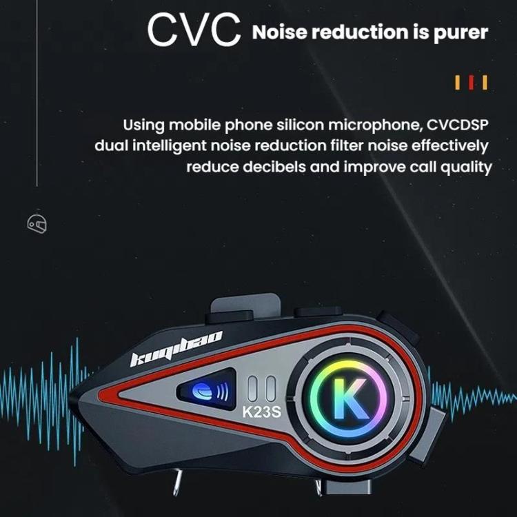 Kuqibao K23S Auricolari Bluetooth per Casco Moto con Interfono 10