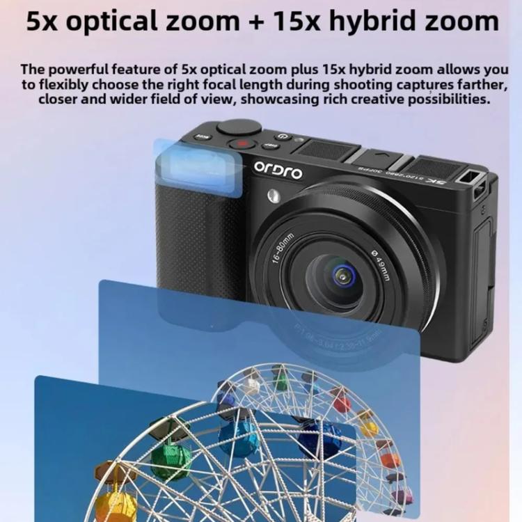 Ordro G930 8.0MP 5K CCD Digital Camera 5X Optical Zoom & Wide-Angle 3.2