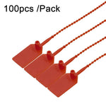 100 pezzi/confezione Sigilli di sicurezza in plastica con perline Sigilli di sicurezza per contenitori Attrezzature antincendio Fascette in nylon Etichette a scatto Cartelli
